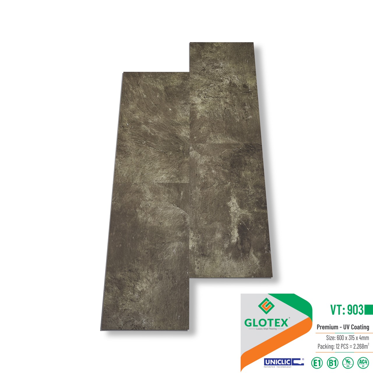 Sàn nhựa glotex hèm khóa vân đá VD903 - SÀN NHỰA GLOTEX