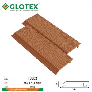 Tấm ốp ngoài trời Glotex TO3D1 màu Teak